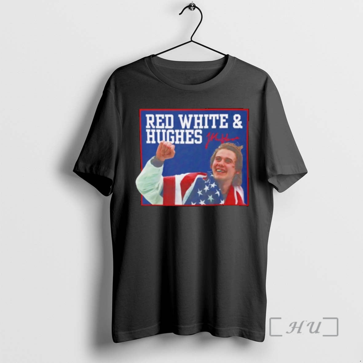 Officials Usa Hockey Red White And Hughes Signatures T-Shirts, Hoodie, Sweatshirt | HypeDripTees.com