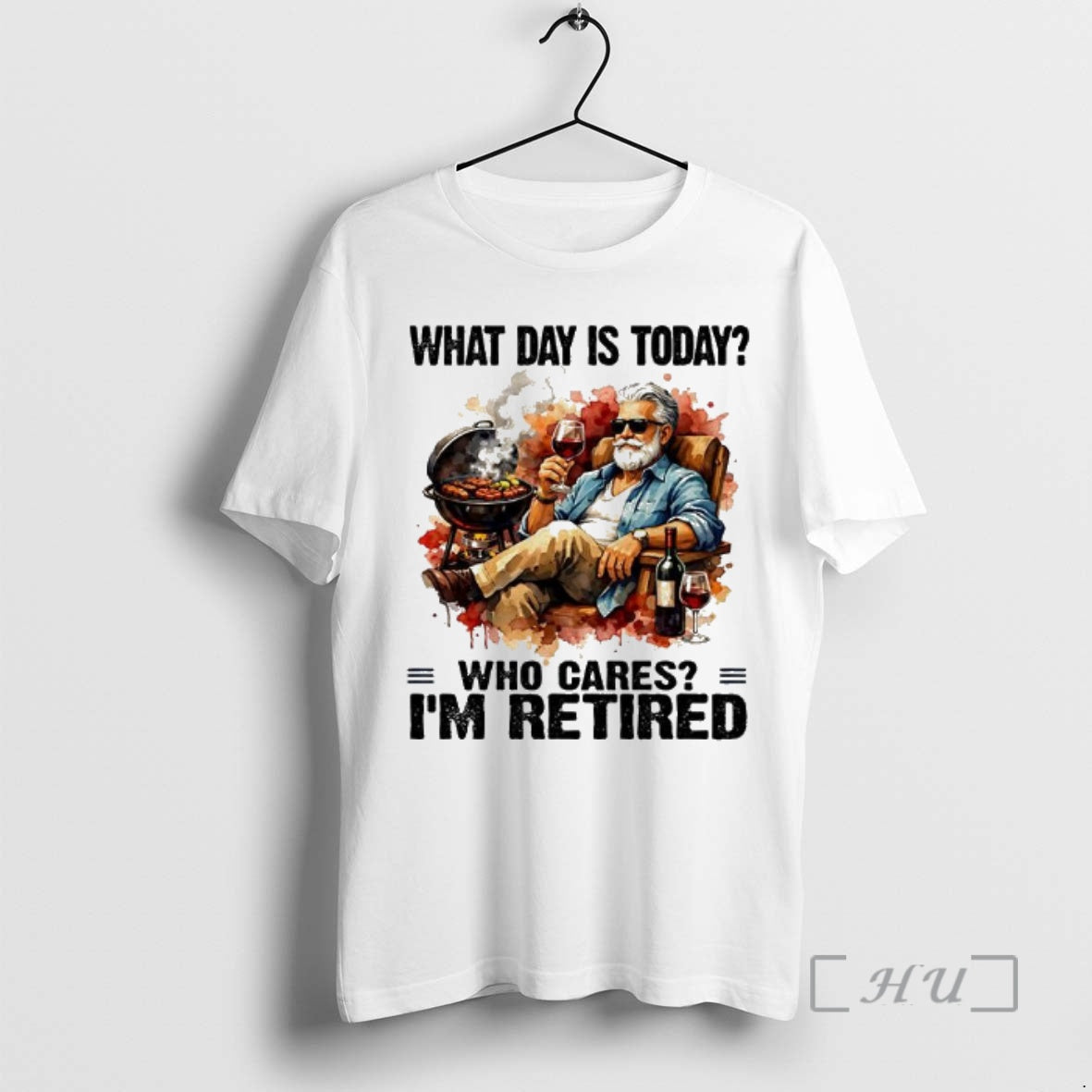 Officials What Day Is Today Who Cares Im Retired Wine And Bbq The Old Man T-Shirts, Hoodie, Sweatshirt | HypeDripTees.com