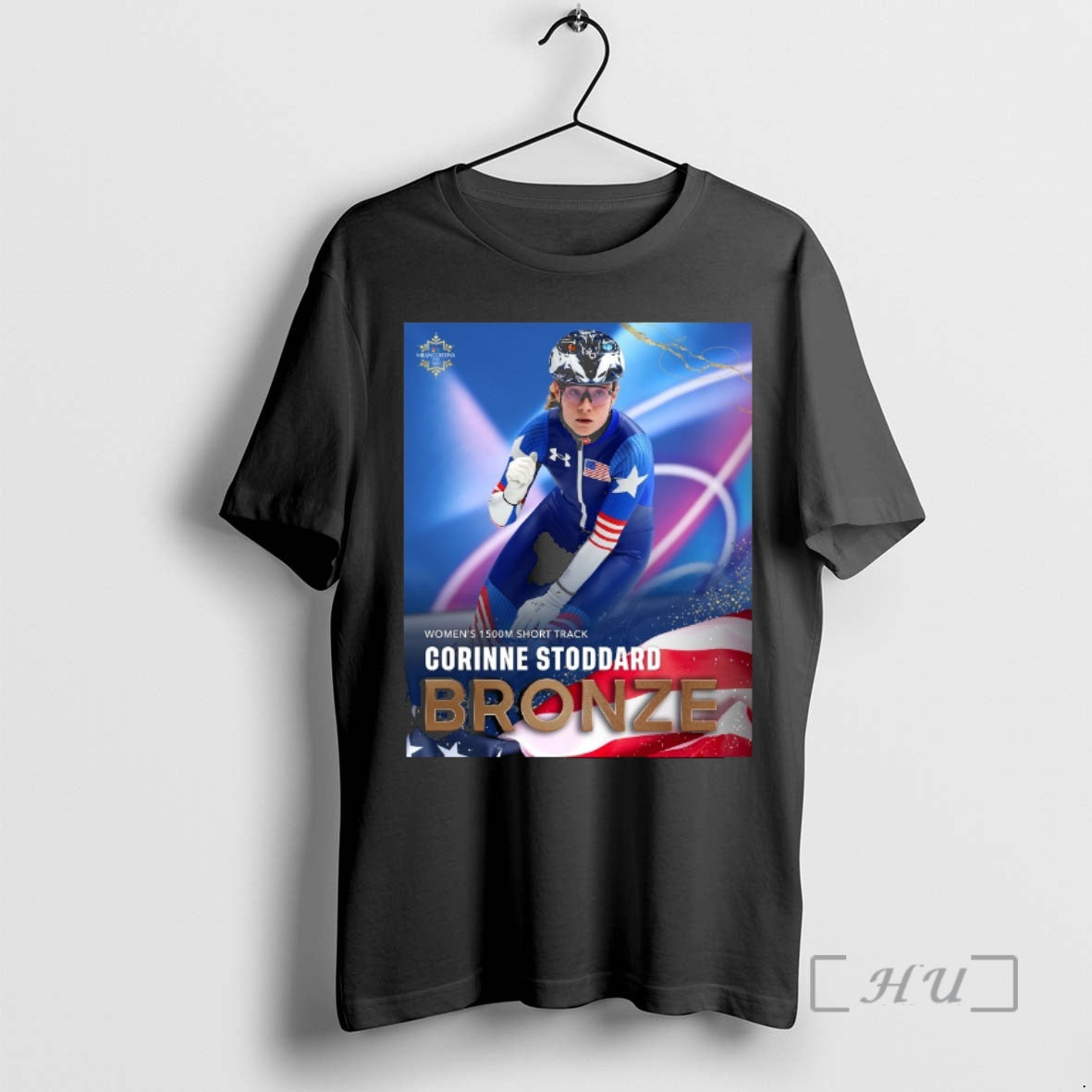 Officials Womens 1500m Short Track Corinne Stoddard Bronze Medal Milan Cortina 2026 Winter Olympics Premium T-Shirts,...