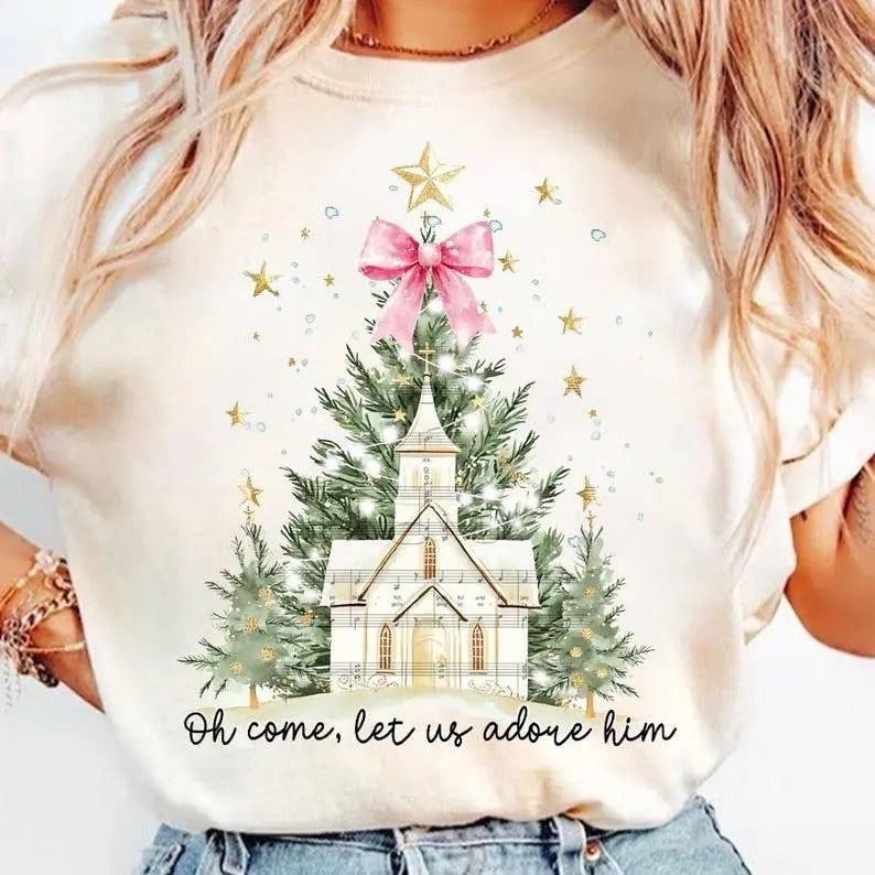 Oh Come Let Us Adore Him Christmas Sweatshirt, Hoodie, T