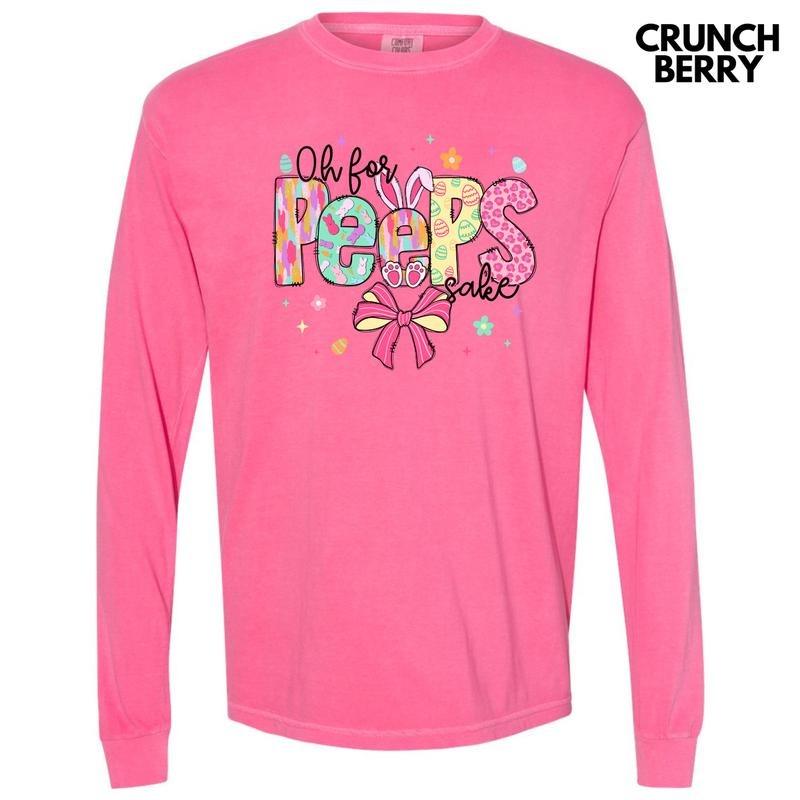 Oh For Peeps Sake Long Sleeve Comfort Colors T-Shirt Hoodie, Sweatshirt | HypeDripTees.com