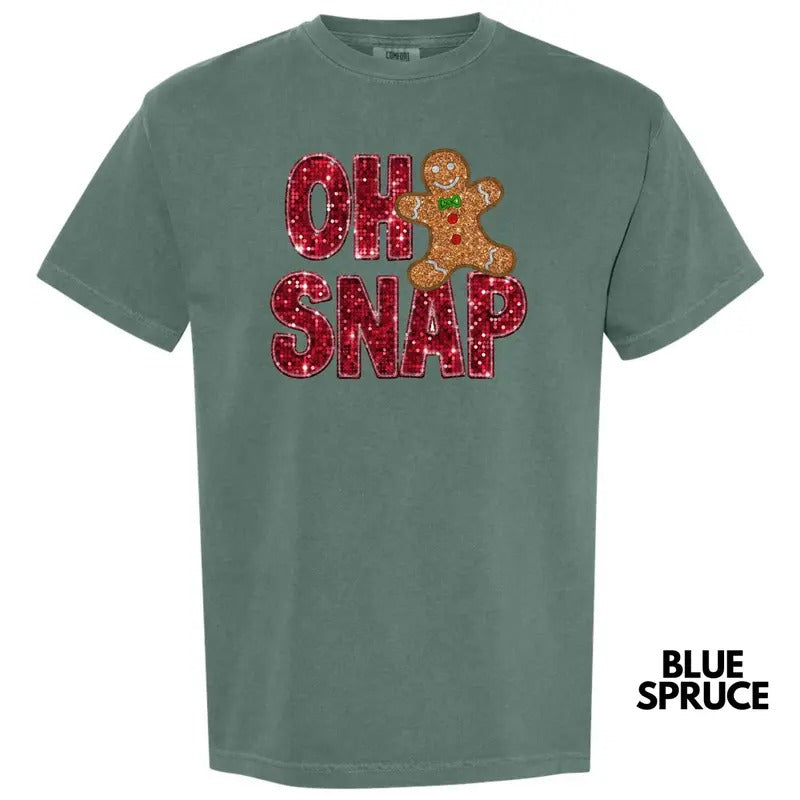 Oh Snap FAKE Sequins Comfort Colors T-Shirt Hoodie, Sweatshirt | HypeDripTees.com