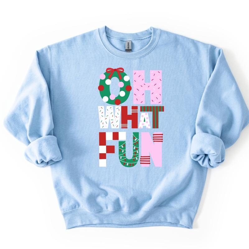 Oh What Fun Christmas Sweatshirt, Festive Christmas Sweatshirt T-Shirts, Hoodie | HypeDripTees.com