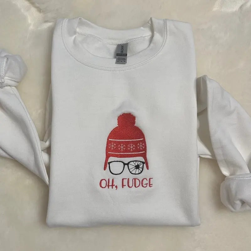 Oh, fudge Christmas Embroidered Crewneck Sweatshirt T-Shirts, Hoodie | HypeDripTees.com