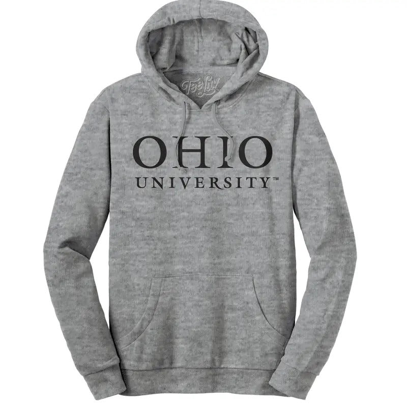 Ohio University Hooded Sweatshirt - Gray T-Shirts, Hoodie | HypeDripTees.com