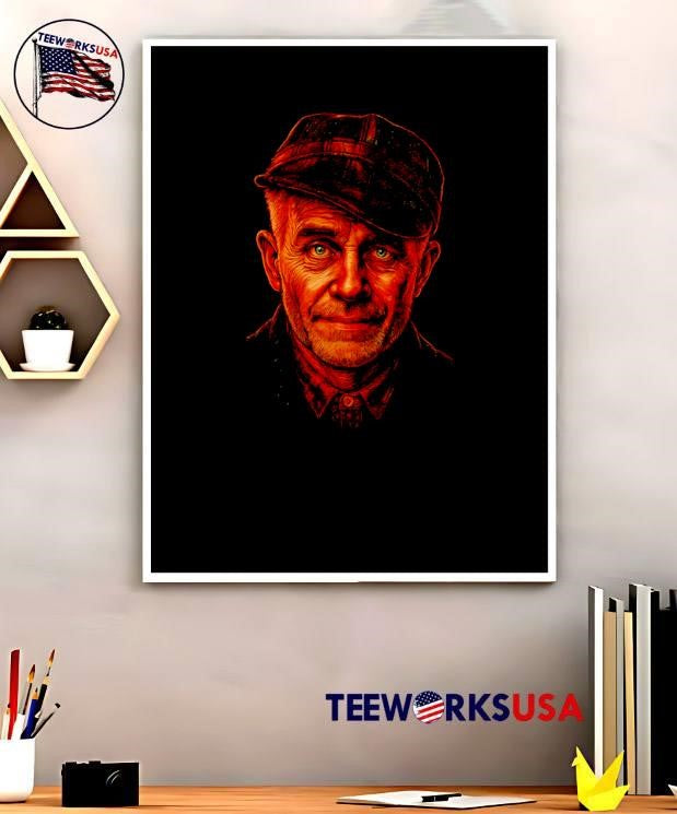 Old Man Portrait Cinematic Lighting Realistic Face Vintage Style T-Shirt