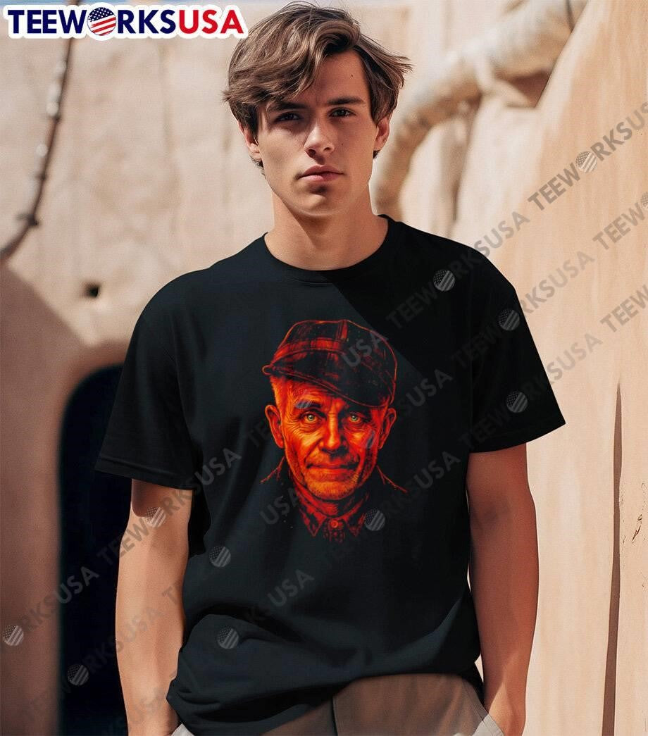 Old Man Portrait Cinematic Lighting Realistic Face Vintage Style T-Shirt