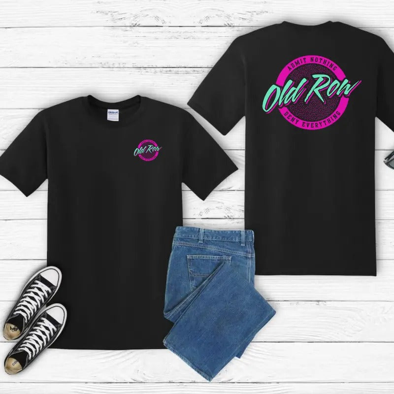 Old Row Circle Logo Double Sided Graphic Gildan-Unisex T-Shirt Cotton Fabric Hoodie, Sweatshirt | HypeDripTees.com