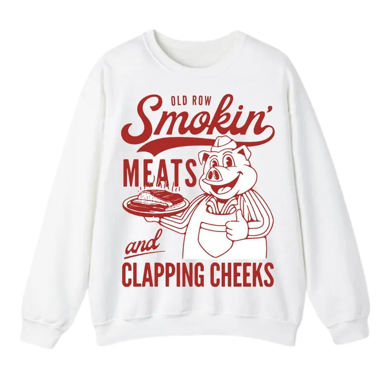 Old Row The Smokin' Meats Graphic Sweatshirt, For Men And Women, Trendy Sweatshirt T-Shirts, Hoodie | HypeDripTees.com