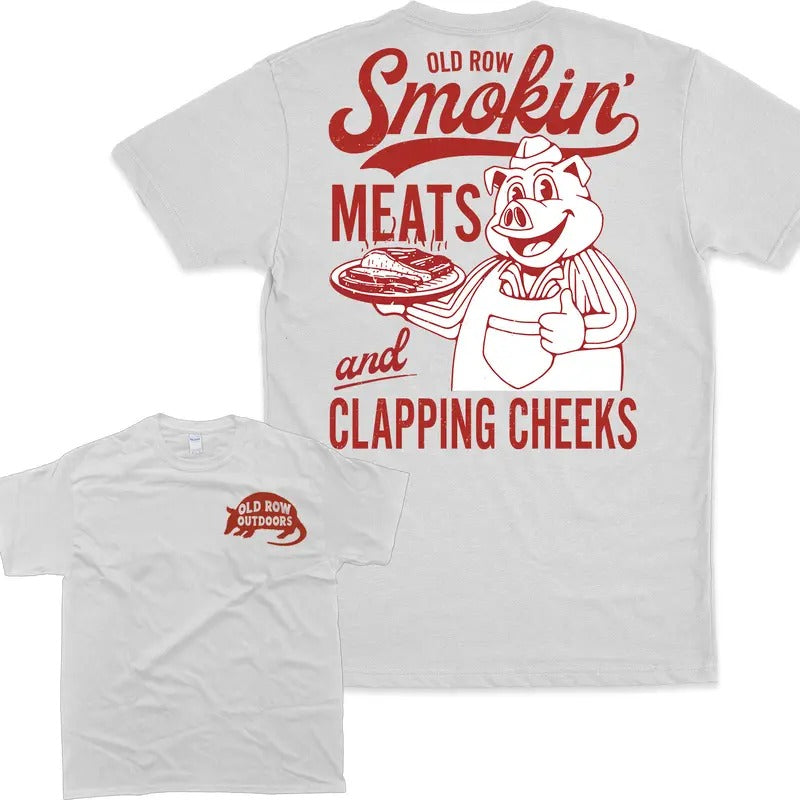 Old Row The Smokin' Meats and Clapping Cheeks Graphic Tee , Casual Menswear, Unisex Tshirt For Men And Women Hoodie,...