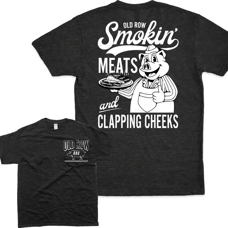 Old Row The Smokin Meats Graphic 2 Sides Tshirt - Unisex Style, 100% Cotton - Menswear Hoodie, Sweatshirt | HypeDripTees.com
