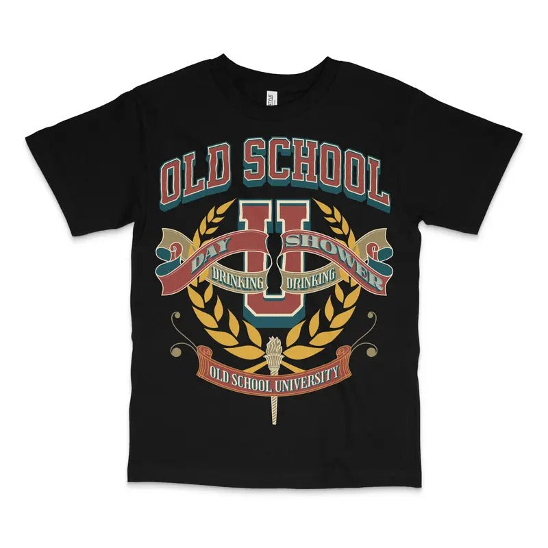 Old School University Custom Printed T-Shirt Hoodie, Sweatshirt | HypeDripTees.com