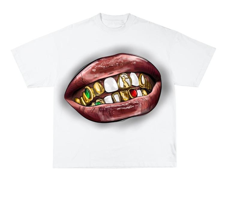 On Hand Smile GRILLS Gold Style Rap Hip Hop Y2k Fashion Graphic T Shirt Hoodie, Sweatshirt | HypeDripTees.com