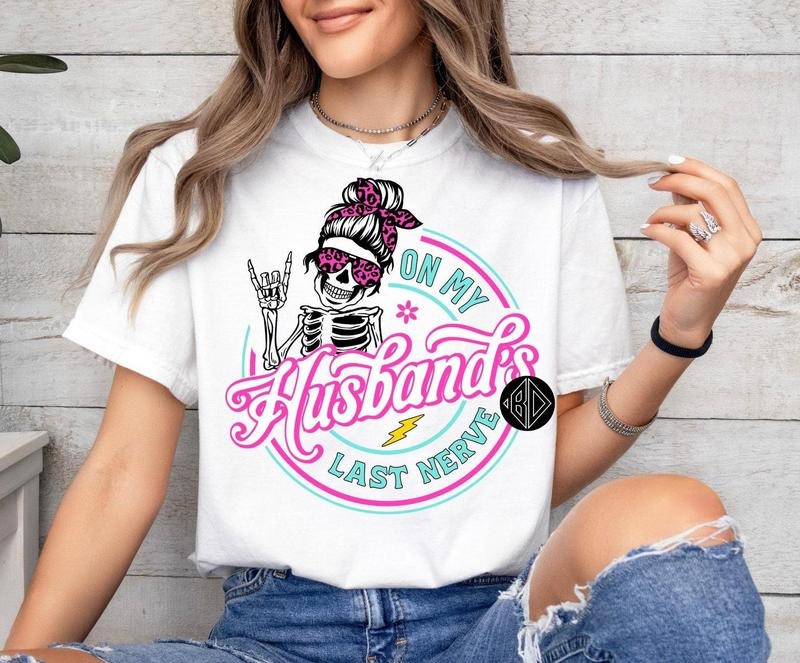 On My Husbands Last Nerve Shirt, Wife Gift For Husband, Wedding Shirt, Valentine's Gift Hoodie, Sweatshirt | HypeDripTees.com