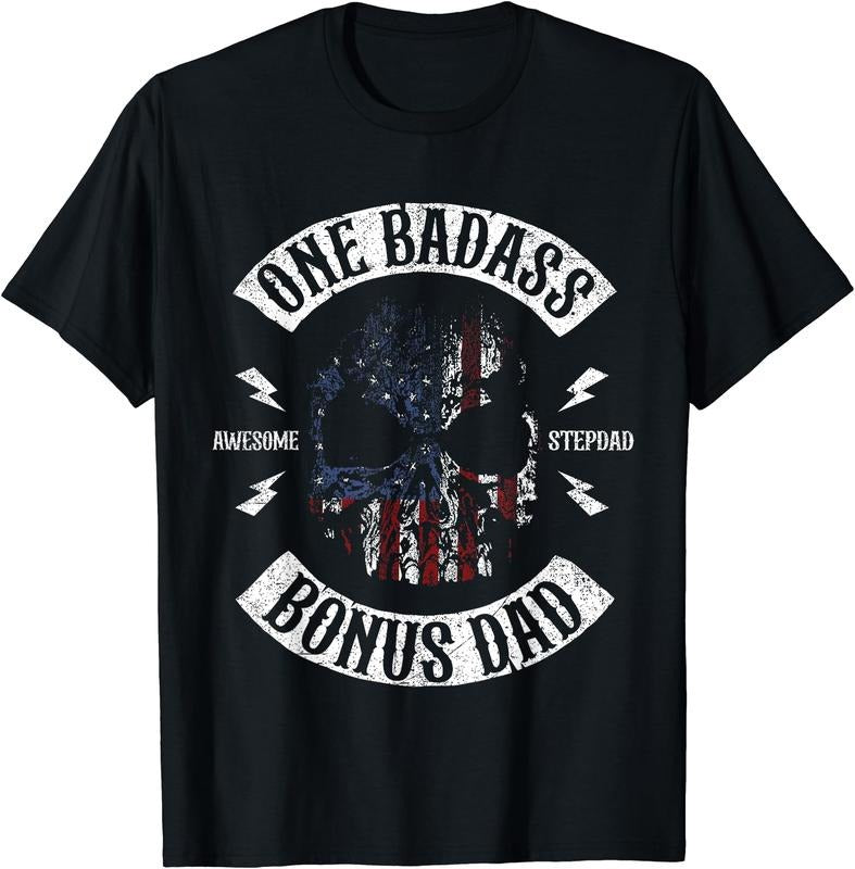 One Badass Bonus Stepdad Birthday Step Dad Fathers Day Gift T-Shirt Hoodie, Sweatshirt | HypeDripTees.com
