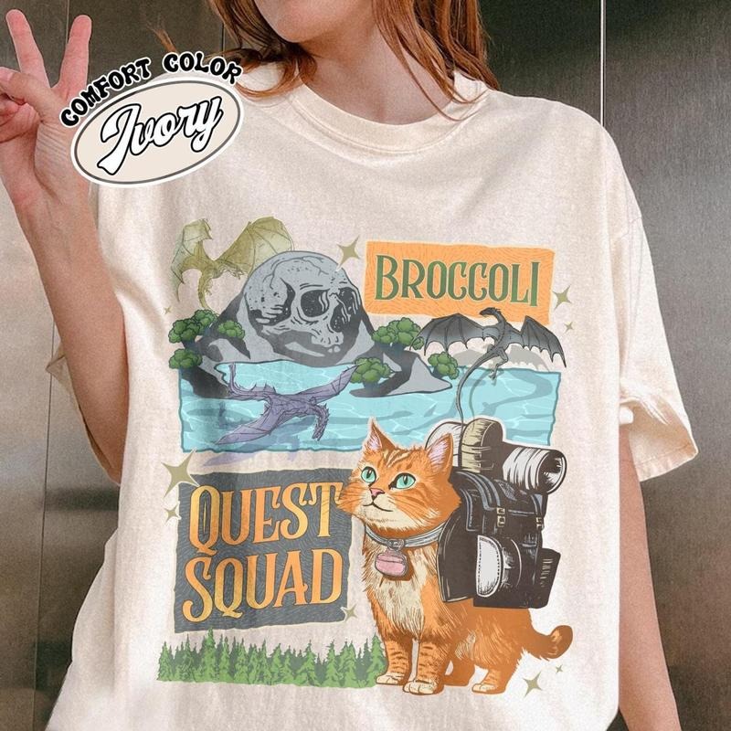 Onyx Storm Quest Squad Broccoli Shirt, Fourth Wing Merch Xaden Riorson Shirt, Romantasy Fan Shirt, Dragon Rider Shirt,...