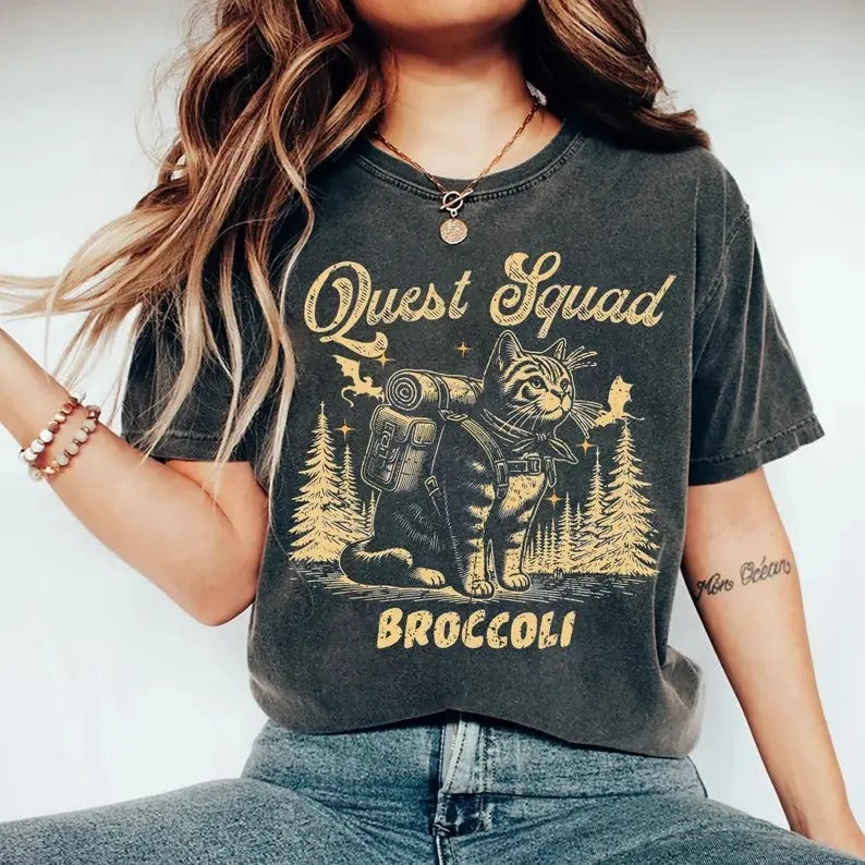 Onyx Storm Shirt Quest Squad Broccoli tee Fourth Wing Merch Xaden Riorson clothes Violet bookish top romantasy fan Ridoc...