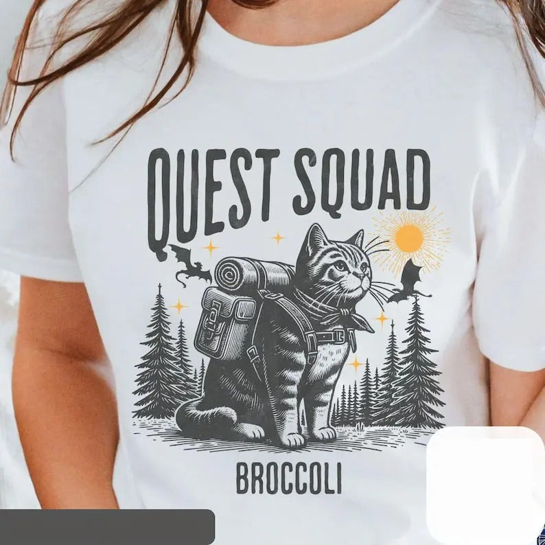 Onyx Storm Shirt Quest Squad Broccoli tee Fourth Wing Merch Xaden Riorson clothes Violet bookish top romantasy fan Ridoc...