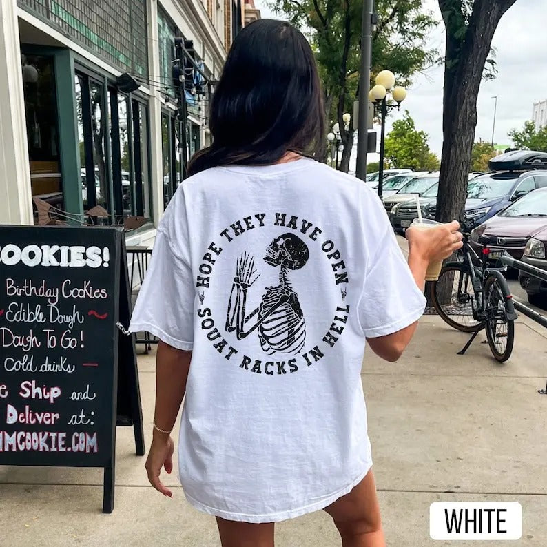 Open Squat Racks in Hell Shirt, Comfort Colors, Funny Workout Shirt, Weightlifting Shirt, Oversized Gym Shirt, Gym Pump...