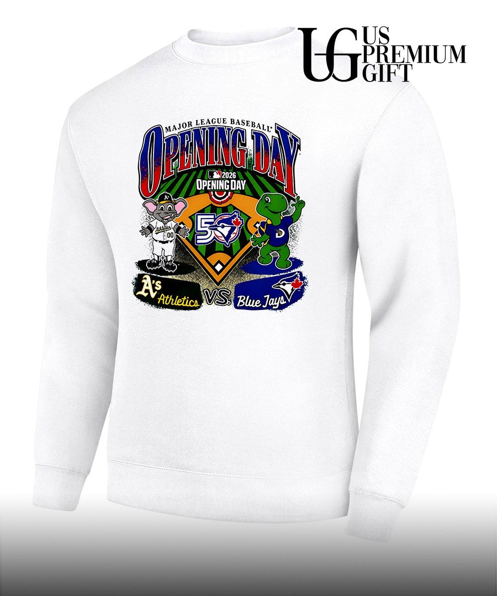 Opening Day Oakland Athletics and Toronto Blue Jays Major League Baseball 2026 mascot shirt