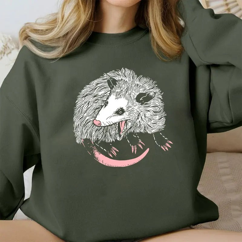 Opossum Sweatshirt, Opossum Lover Shirt, Cute Sweatshirt, Fall Oversized Hoodies | HypeDripTees.com