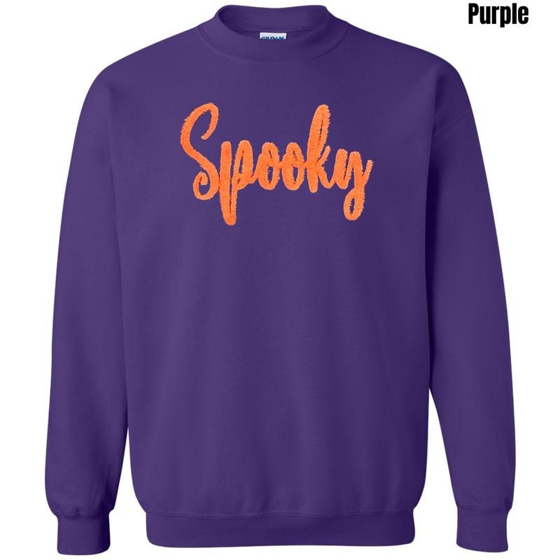 Orange Spooky Fluffy Patch Sweatshirt T-Shirts, Hoodie | HypeDripTees.com