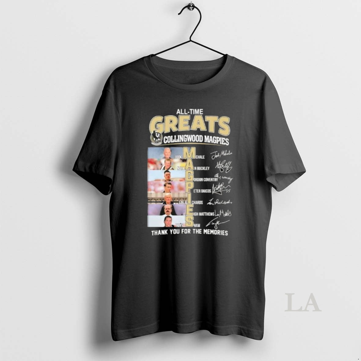Original All Time Greats Collingwood Magpies Players Names Thank You For The Memories Signatures T-Shirts, Hoodie, Sweatshirt