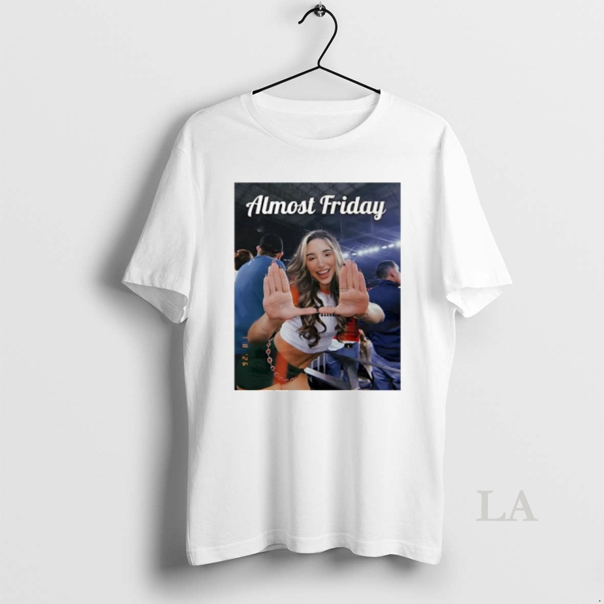 Original Almost Friday Happy Girl Woman In Stadium T-Shirts, Hoodie, Sweatshirt | HypeDripTees.com