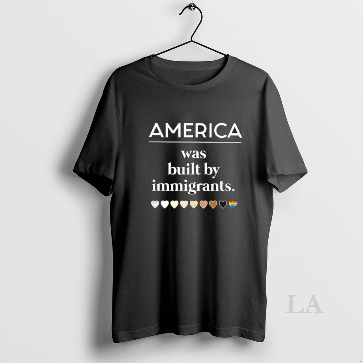 Original America Was Built By Immigrants Hearts T-Shirts, Hoodie, Sweatshirt | HypeDripTees.com