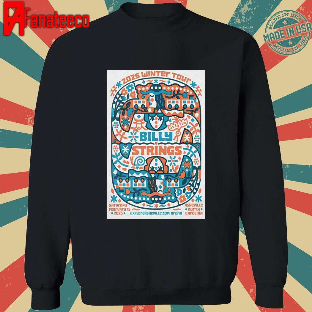 Original Billy Strings Winter Tour ExploreAsheville.com Arena, Asheville NC February 15, 2025 shirt