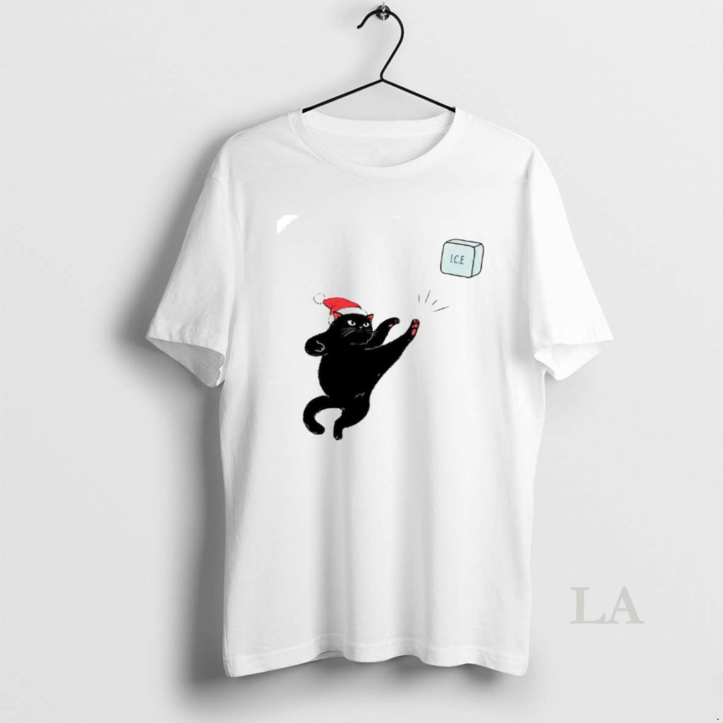 Original Black Cat Christmas Abolish Ice Fuck Ice Caricature