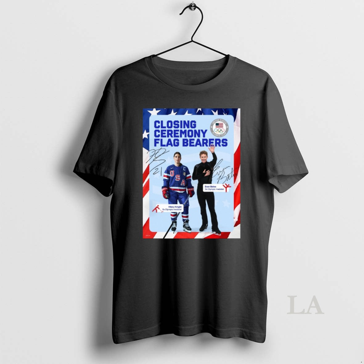 Original Closing Ceremony Olimpic Train Flag Bearers Hilary Knight And Evan Bates 2026 Winter Olympics T-Shirts, Hoodie,...