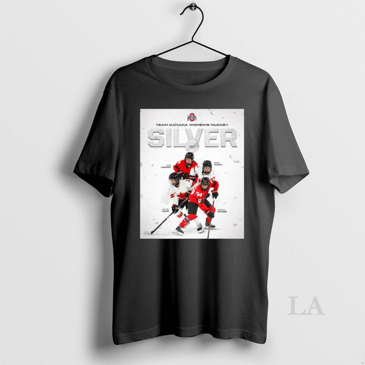 Original Congrats To Buckeyes Jenn Gardiner Sophie Jaques Emma Maltais And Natalie Spooner Silver Medal T-Shirts, Hoodie,...