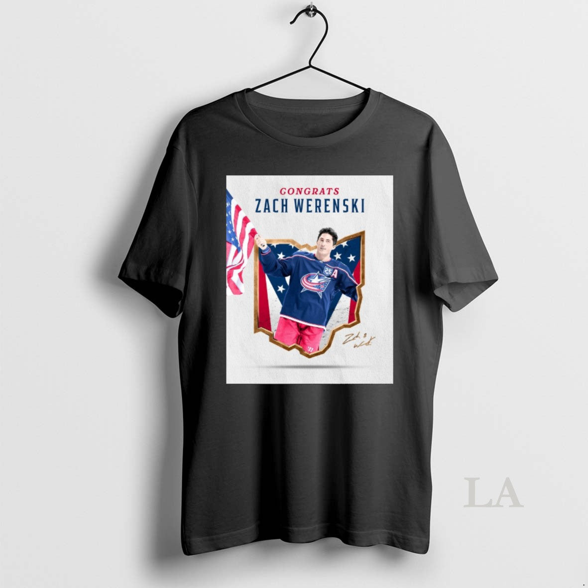 Original Congrats Zach Werenski Team Usa Signature Columbus Blue Jackets T-Shirts, Hoodie, Sweatshirt | HypeDripTees.com