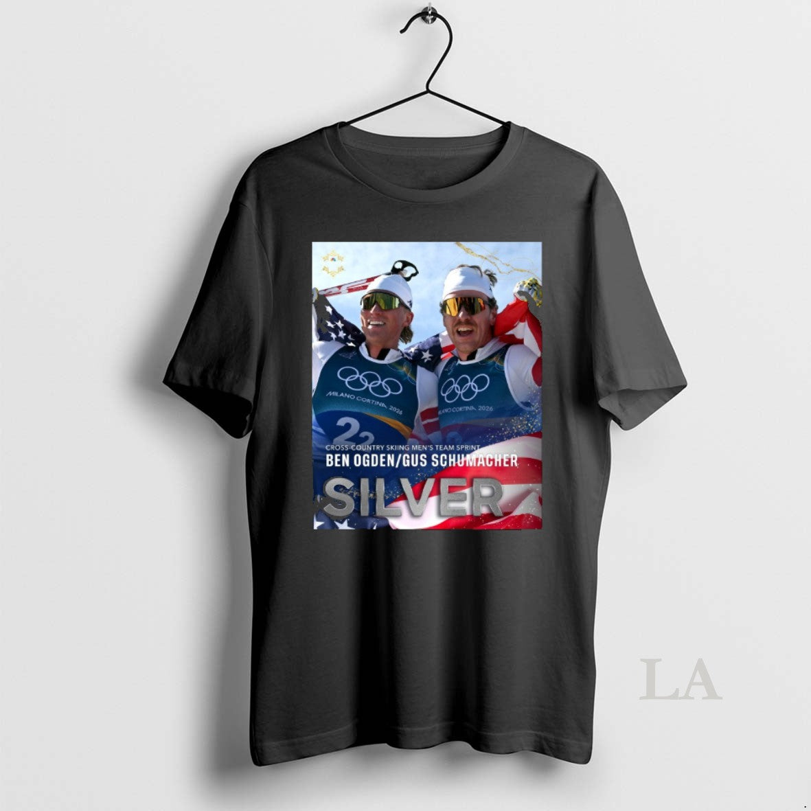 Original Cross Country Skiing Mens Team Sprint Ben Ogden And Gus Schumacher Silver Medal Winter T-Shirts, Hoodie, Sweatshirt