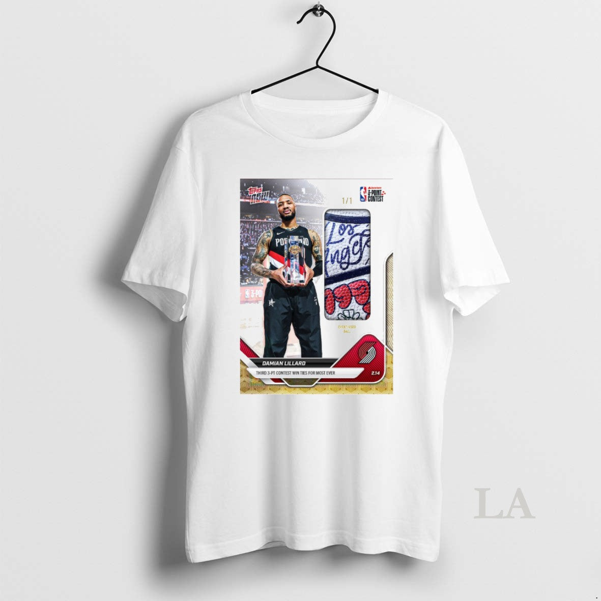 Original Damian Lillards Third 3 Pt Contes Win Ties For Most Ever Topps Now T-Shirts, Hoodie, Sweatshirt | HypeDripTees.com