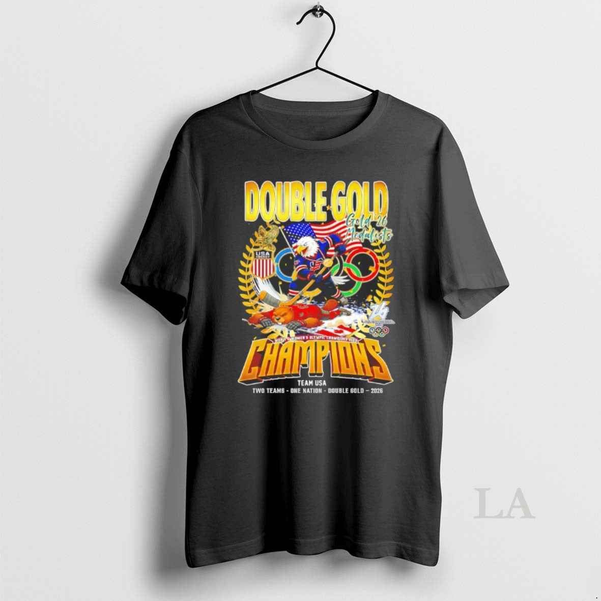 Original Double Gold 2026 Medalists Champions Team Usa Two Team One Nation T-Shirts, Hoodie, Sweatshirt | HypeDripTees.com
