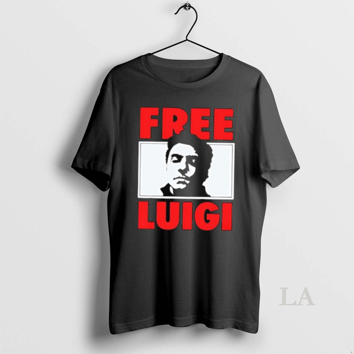 Original Free Luigi Black And White Male Portrait Graphic T-Shirts, Hoodie, Sweatshirt | HypeDripTees.com