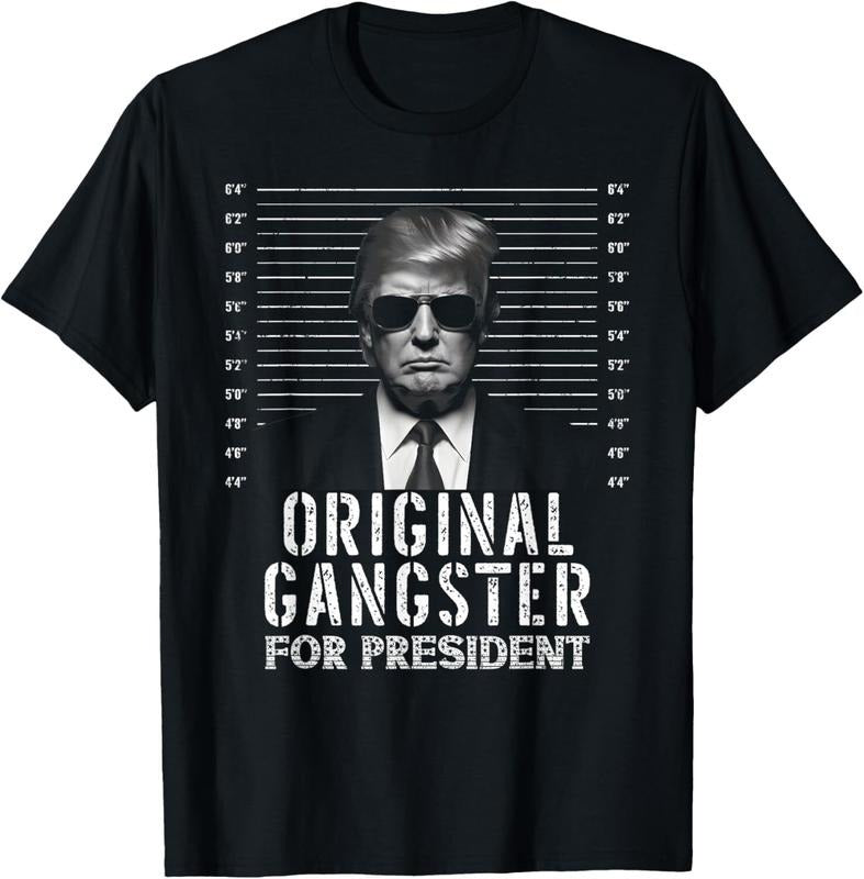 Original Gangster For President Donald Trump Mugshot T-Shirt Hoodie, Sweatshirt | HypeDripTees.com