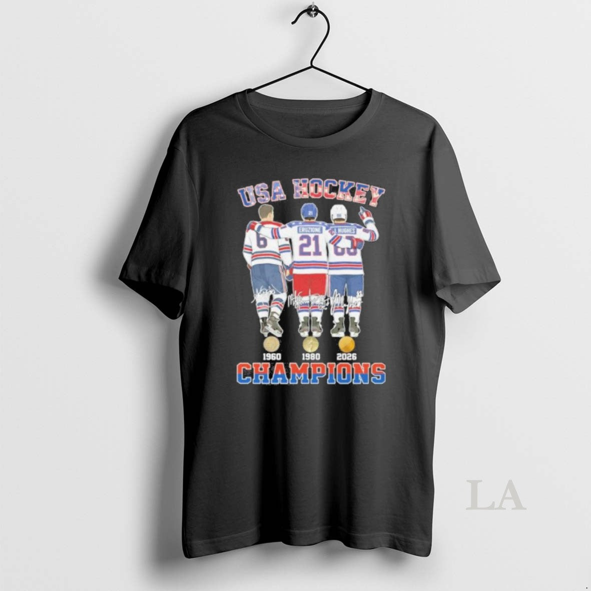 Original Herb Brooks Mike Eruzione And Jack Hughes Usa Hockey Champions T-Shirts, Hoodie, Sweatshirt | HypeDripTees.com