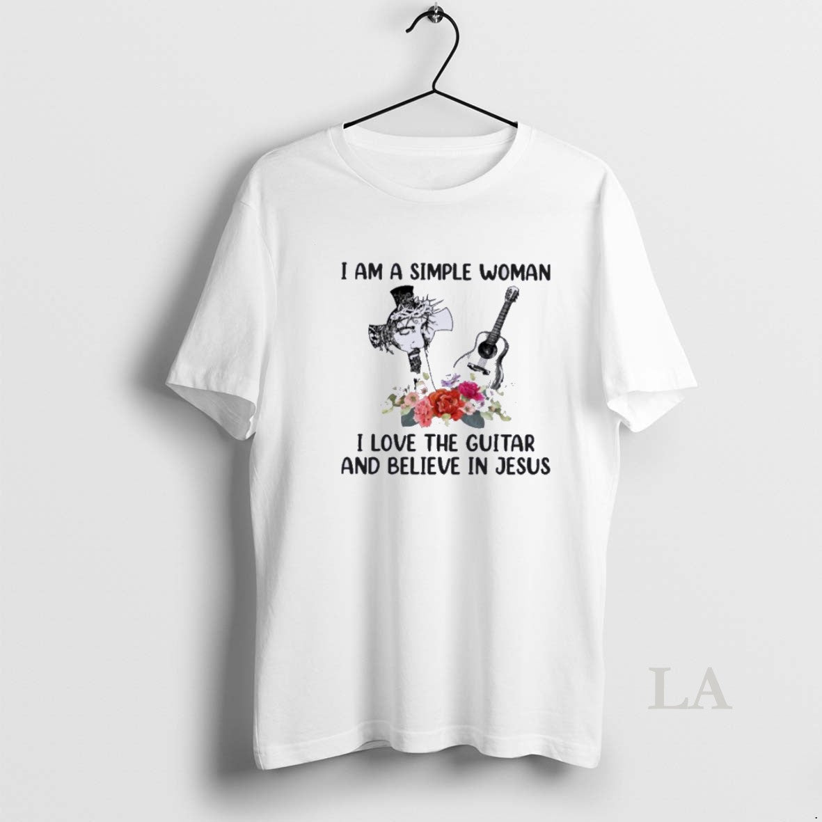 Original I Am A Simple Woman I Love Guitar And Believe In Jesus T-Shirts, Hoodie, Sweatshirt | HypeDripTees.com