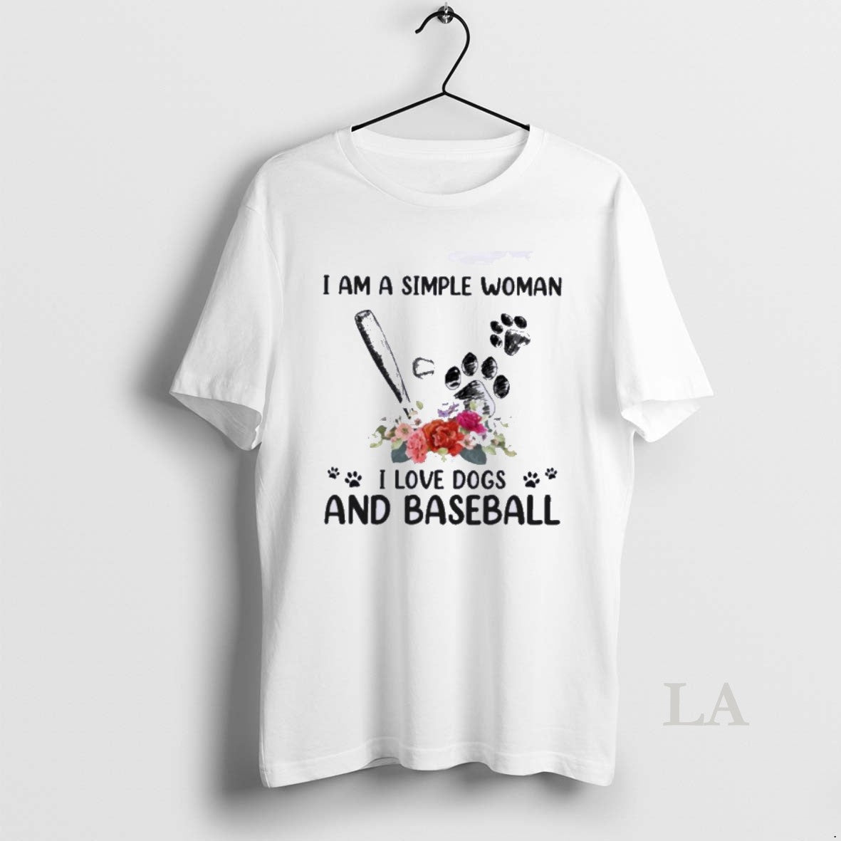 Original I Am A Simple Woman I Loves Dogs And Baseball T-Shirts, Hoodie, Sweatshirt | HypeDripTees.com