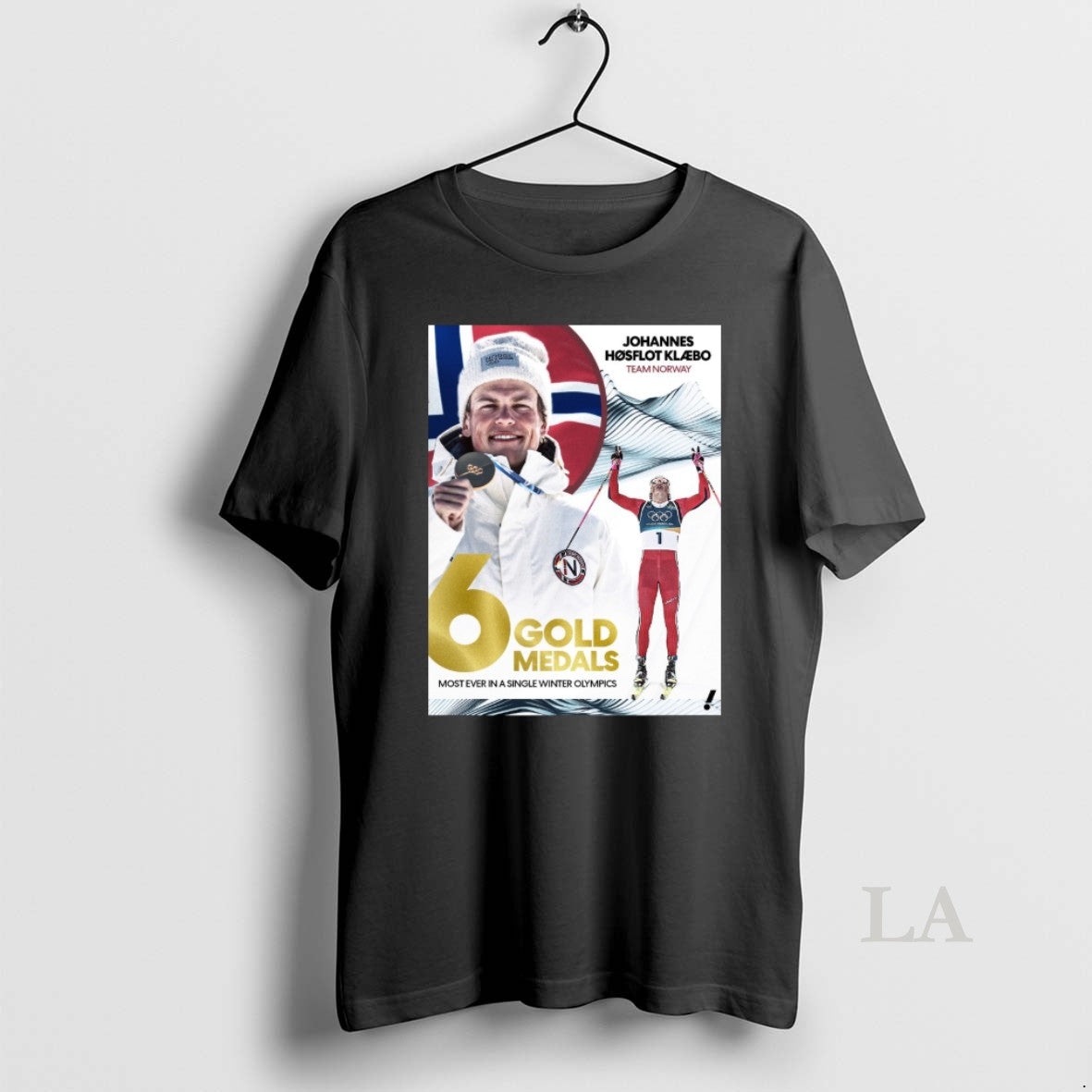 Original Johannes Hosflot Klaebo Team Norway 6 Gold Medals Most Ever In A Single Winter T-Shirts, Hoodie, Sweatshirt
