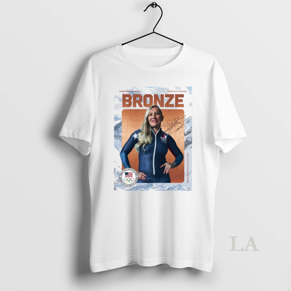 Original Kaillie Armbruster Humphries Bobsled Womens Monobob Bronze Winter Olympics Signature T-Shirts, Hoodie, Sweatshirt