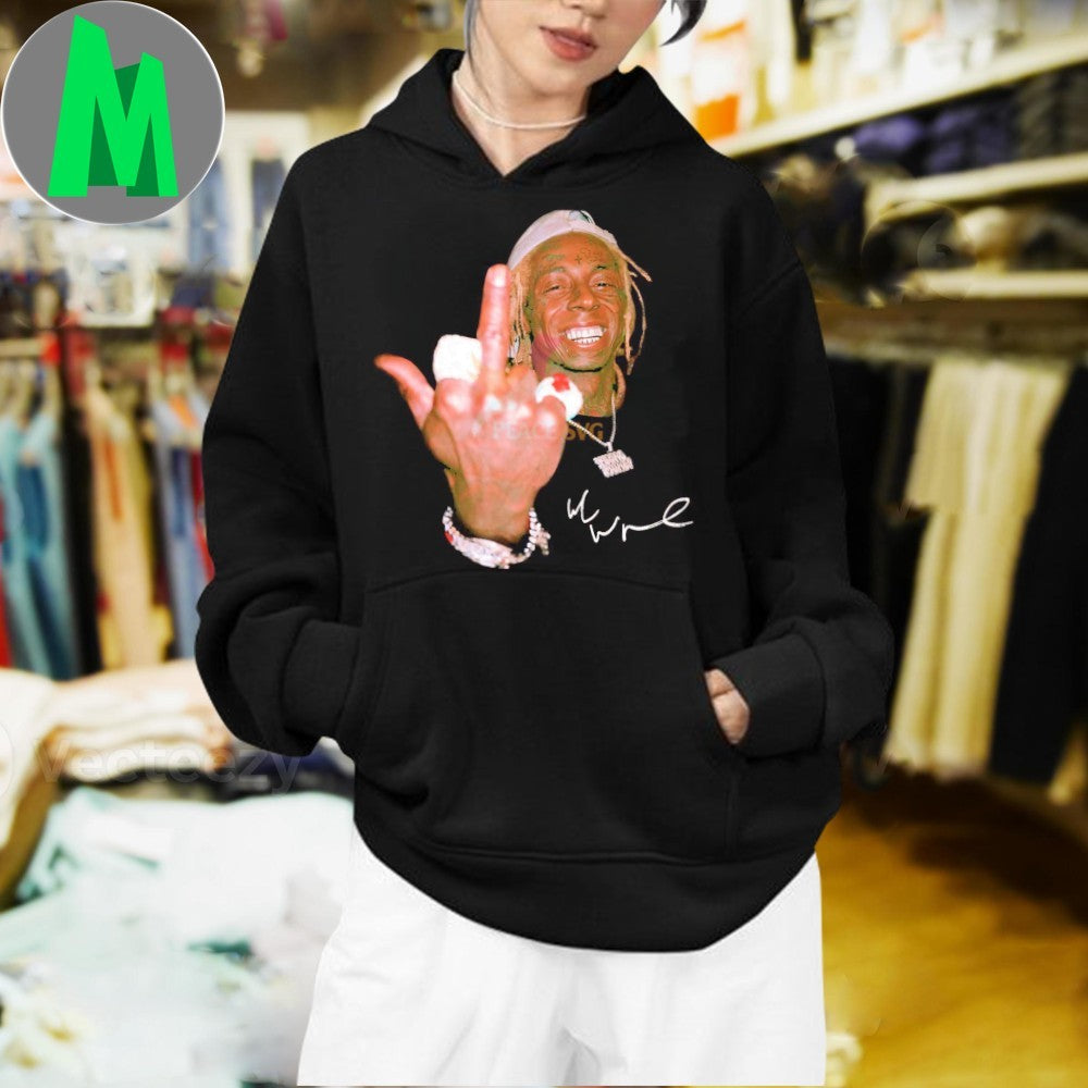 Original Lil Wayne Middle Finger Smile Signature Shirt