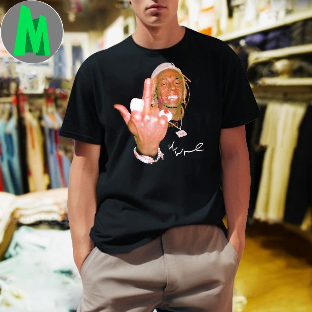 Original Lil Wayne Middle Finger Smile Signature Shirt