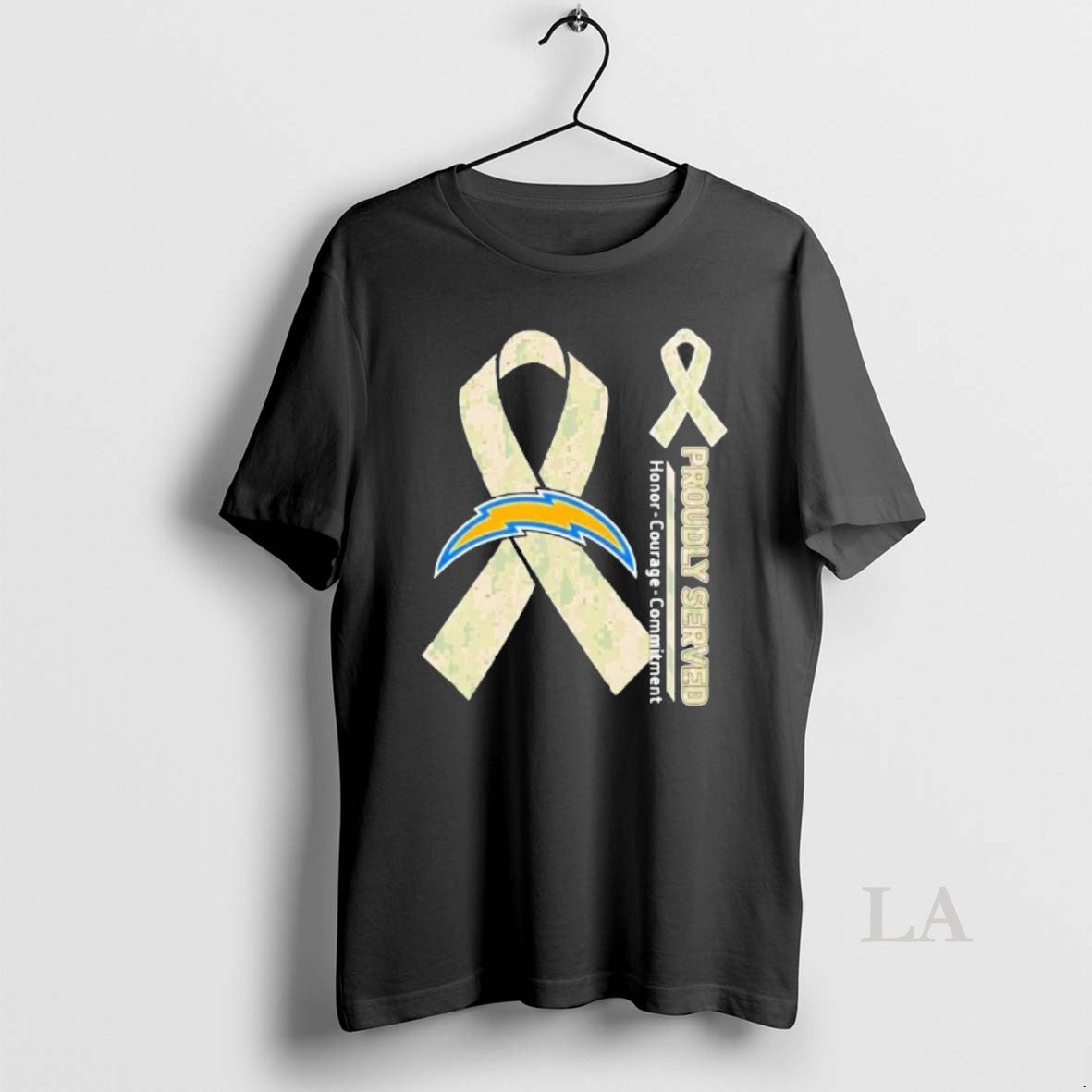 Original Los Angeles Chargers Proudly Served Honor Courage Commitment T-Shirts, Hoodie, Sweatshirt | HypeDripTees.com