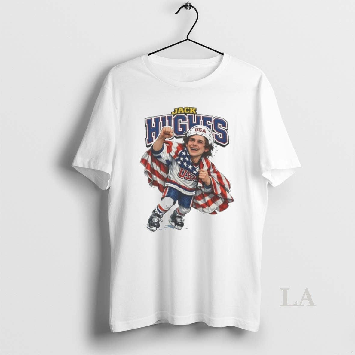 Original Mens Hockey Jack Hughes Caricature T-Shirts, Hoodie, Sweatshirt | HypeDripTees.com