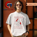 Original Never stop believing in justice for all Santa Christmas shirt