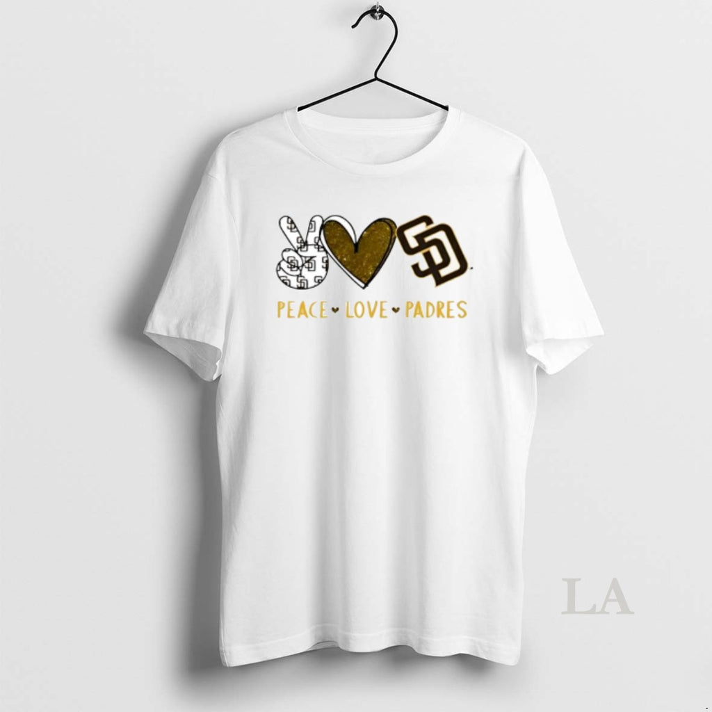 Original Peace Love Padres San Diego Baseball Hand Heart Graphics